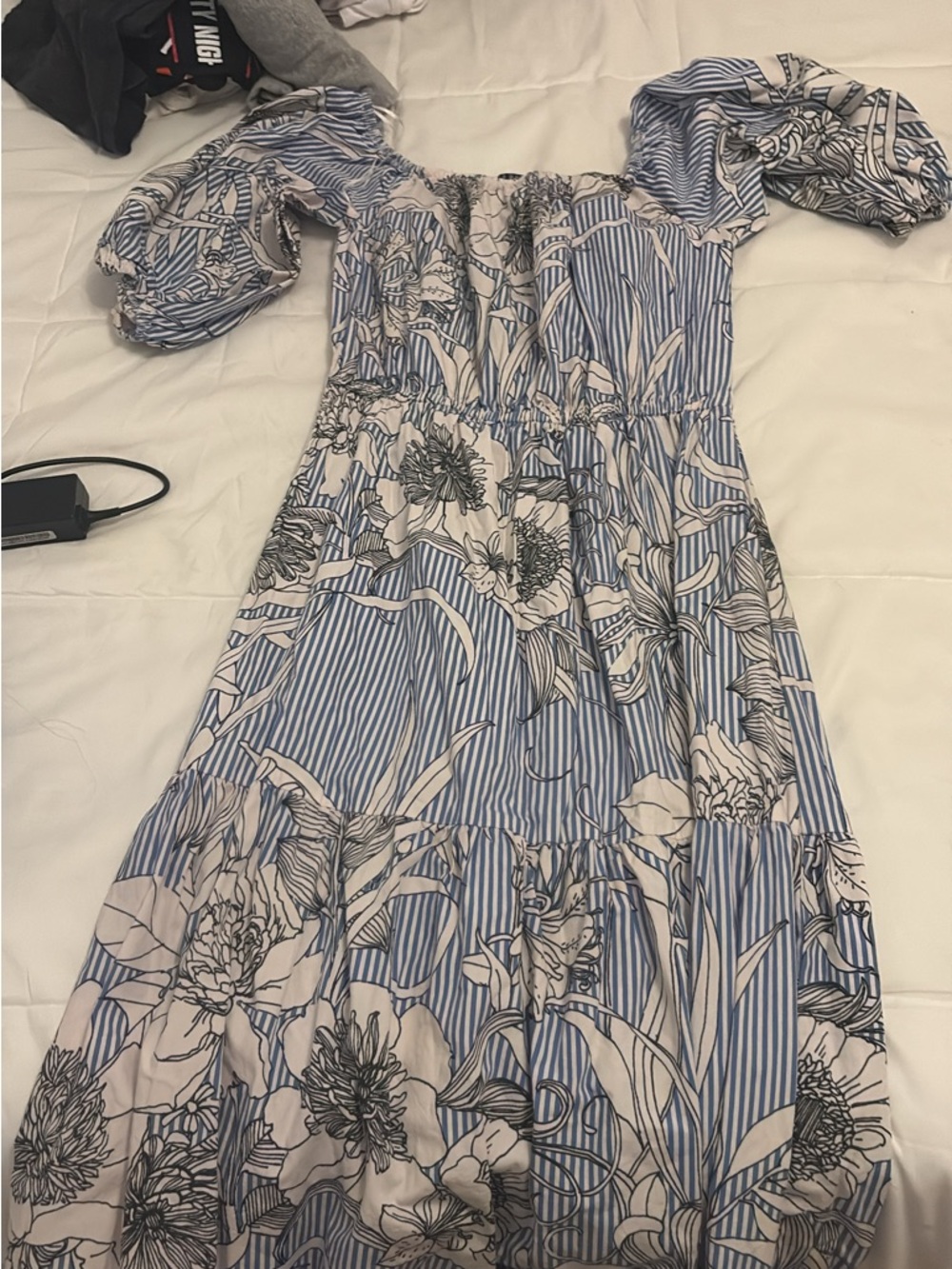 Zara Blue & White Floral Maxi Dress